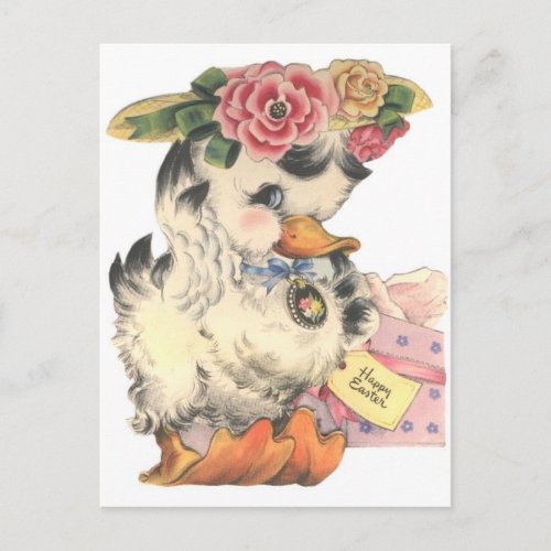 Adorable Easter Fluffy Duck Postcard