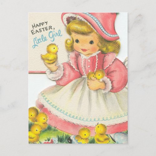 Adorable Easter Little Girl Postcard