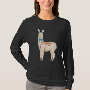 Adorable Easter Llama Bunny Ears Llama Bow Tie Gir T-Shirt