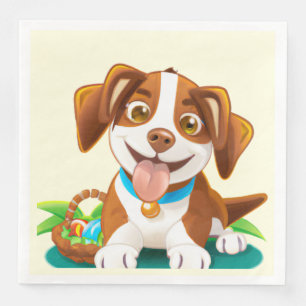 Adorable Easter Pup Paper Dinner Napkins