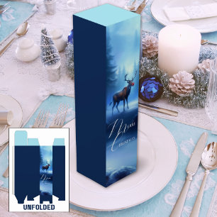 Adorable Editable Winter Wonderland Christmas Wine Box