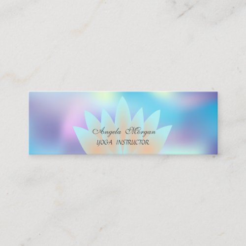 Adorable Elegant Chic Lotus Blue Holographic Mini Business Card