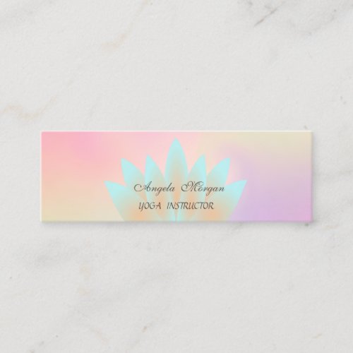 Adorable Elegant Chic Lotus Flower Holographic Mini Business Card