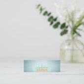 Adorable Elegant Chic Lotus Flower Mini Business Card (Standing Front)
