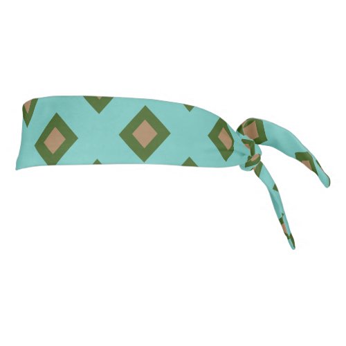 Adorable elegant diamonds  pattern blue green cute tie headband