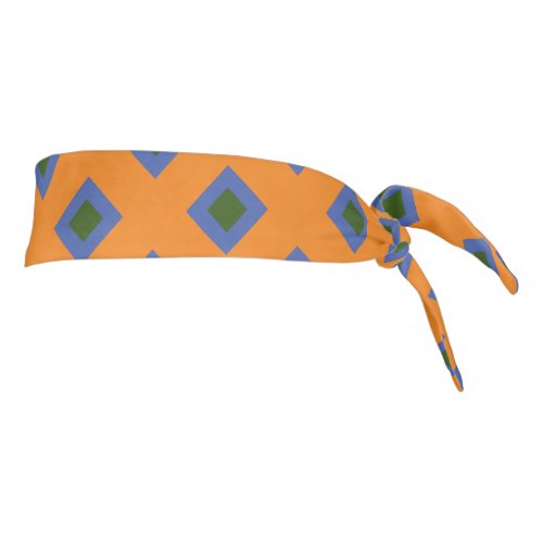 Adorable elegant diamonds  pattern orange blue  tie headband