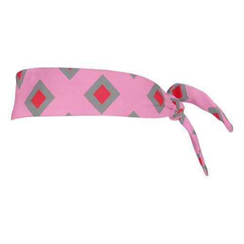 Adorable elegant diamonds  pattern pink grey red tie headband