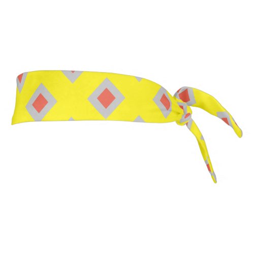 Adorable elegant diamonds  pattern yellow grey red tie headband