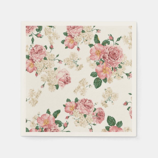 Adorable Elegant Dress,Floral Pattern-Personalized Paper Napkins (Front)
