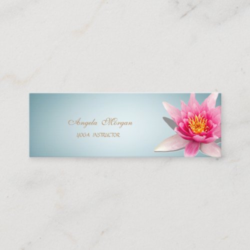 Adorable Elegant Watercolor Lotus Flower Mini Business Card