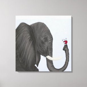 Adorable Elephant and Cute Ladybug Canvas Print