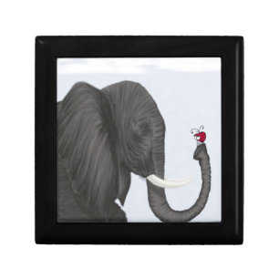 Adorable Elephant and Cute Ladybug Keepsake Box