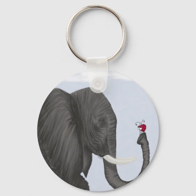 Adorable Elephant and Cute Ladybug Keychain (Front)
