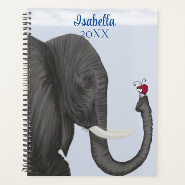 Adorable Elephant and Cute Ladybug Planner (Front)