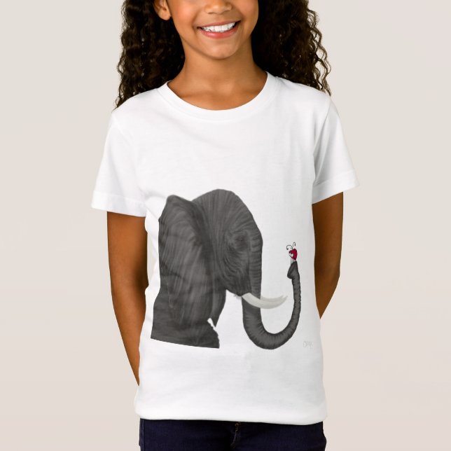 Adorable Elephant and Cute Ladybug T-Shirt (Front)