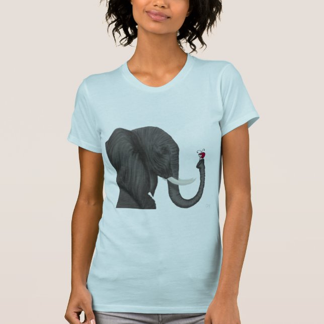 Adorable Elephant and Cute Ladybug T-Shirt (Front)