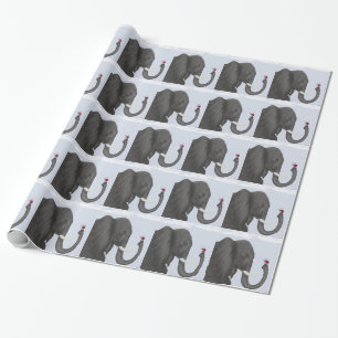 Adorable Elephant and Cute Ladybug Wrapping Paper