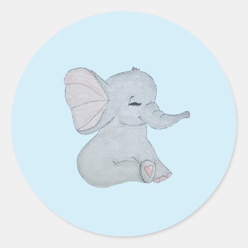 Adorable elephant baby shower stickers