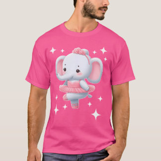 Adorable Elephant Ballerina Dancing Art T-Shirt