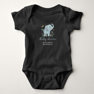 Adorable Elephant Blue Baby Boy Shower Bodysuit