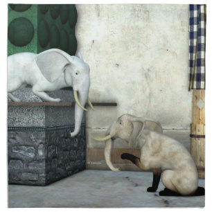 Adorable Elephant Cats Napkin