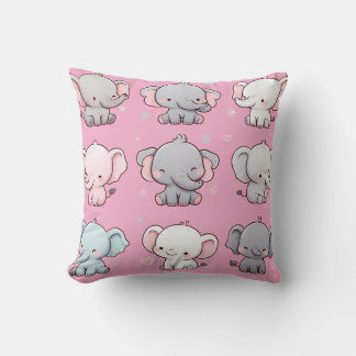 Adorable Elephant Design Collection for Cute Home Throw Pillow