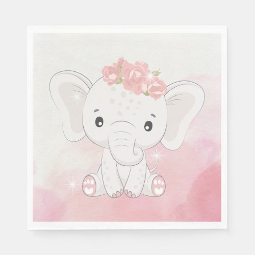 Adorable Elephant Paper Napkins