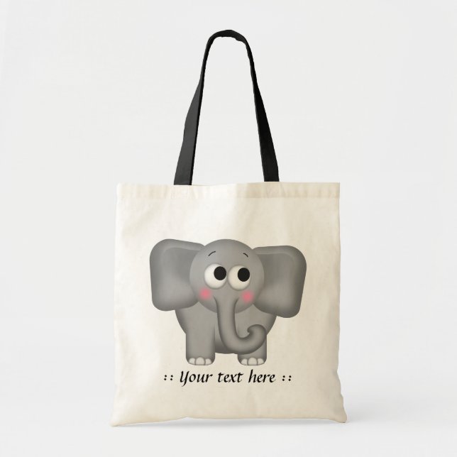 Adorable Elephant - Personalized Tote Bag (Front)