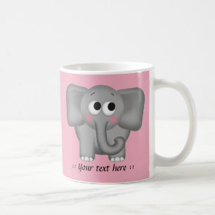 Adorable Elephant - Pink Personalized Mug