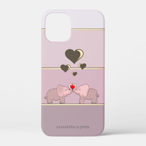Adorable Elephants In Love iPhone 12 Mini Case