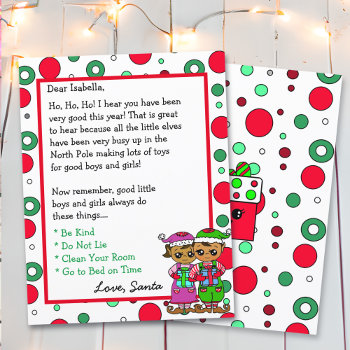 Adorable Elf Personalized  Letter From Santa by Magical_Maddness at Zazzle