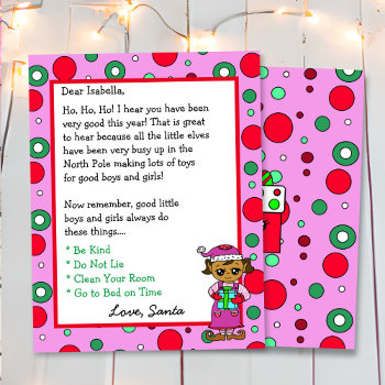 Adorable Elf Personalized  Letter From Santa by Magical_Maddness at Zazzle