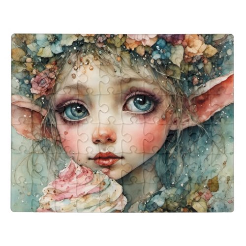 Adorable Elf With a Cupcake Jigsaw Puzzle