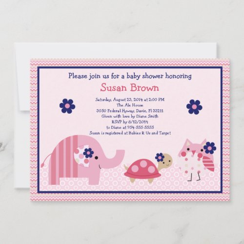 Adorable EllieElla Elephant Baby Shower Invite