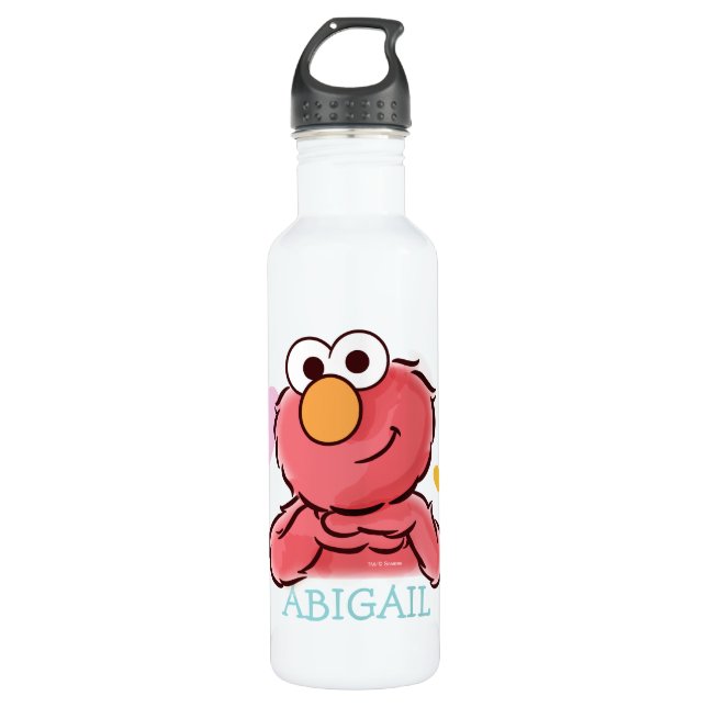 Adorable Elmo | Add Your Own Name Stainless Steel Water Bottle (Front)