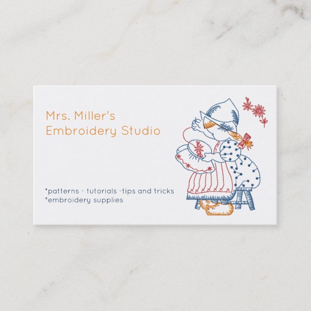 Embroidery Business Cards Business Card Printing Zazzle