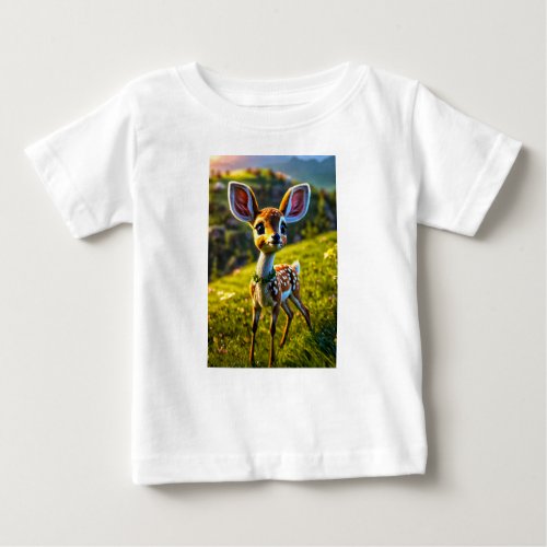 Adorable Encounters The Charm of Deer in Nature Baby T_Shirt