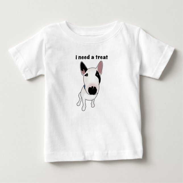 Adorable English Bull Terrier wants a treat Baby T-Shirt (Front)