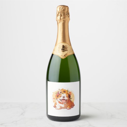 Adorable English Bulldog Classic T_Shirt 1 Sparkling Wine Label