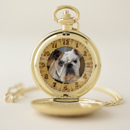 Adorable English Bulldog dog pocket watch 2
