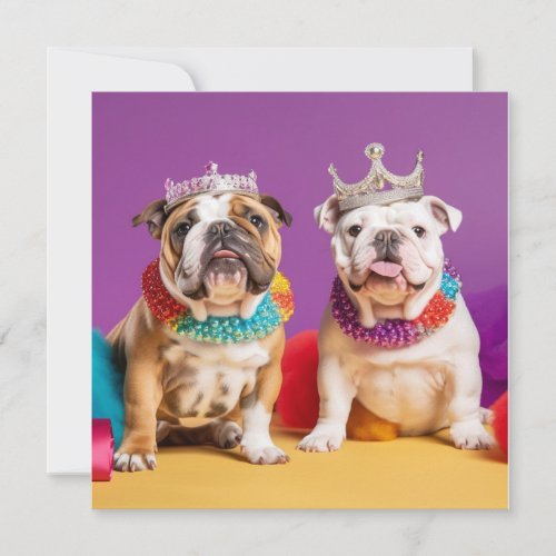 ADORABLE ENGLISH BULLDOG GREETING CARD