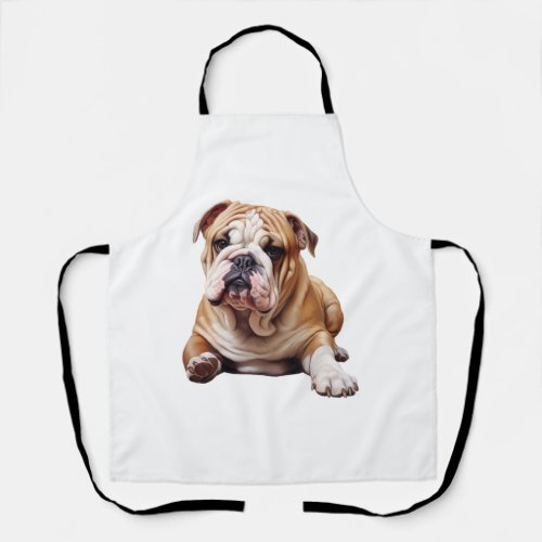 Adorable English Bulldog Puppy _ Endearing Pet Por Apron