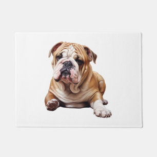 Adorable English Bulldog Puppy - Endearing Pet Por Doormat