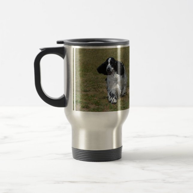 Adorable English Cocker Spaniel Travel Mug (Left)