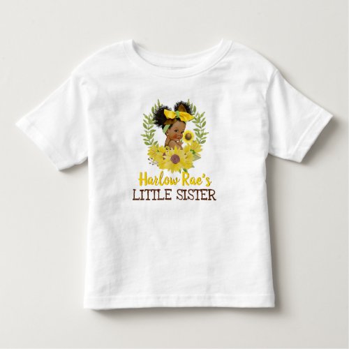 Adorable Ethnic Baby GirlYellow Sunflower Toddler T_shirt