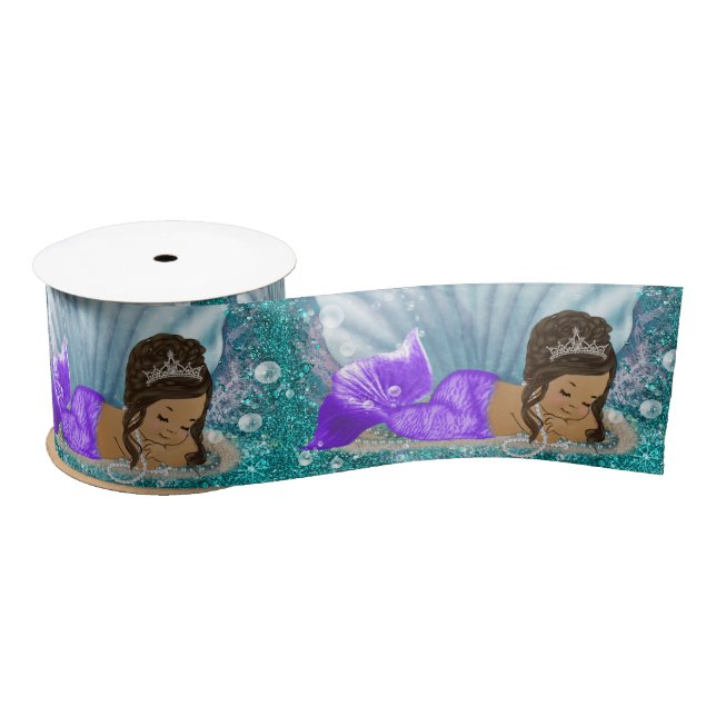 Adorable Ethnic Mermaid Baby Shower Ribbon (Spool)