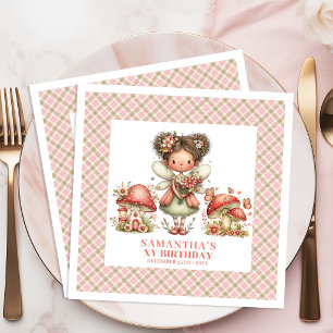 Adorable Fairy Floral Whimsy Birthday Celebration Paper Dinner Napkins
