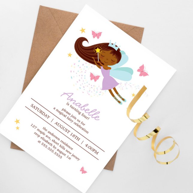 Adorable Fairy Princess Girl's Birthday Party Invitation (Creator Uploaded)