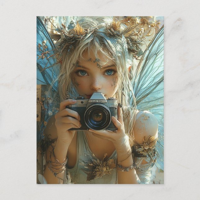 Adorable Fairy With a Camera Postcard (Front)