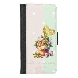 Adorable Faith Dot Green Berry Floral Bow Heart iPhone 8/7 Wallet Case
